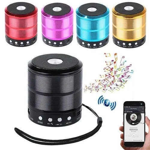Caixa de Som 887 Mini Caixinha Bluetooth Portatil Usb Sd Fm Bateria Recarregavel Amplificada - Grave Potente