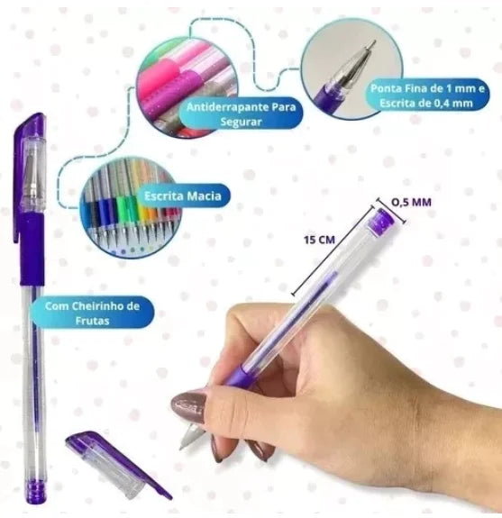 Colorgel Gel Pen Colorful Scented Pens Glitter Kit 24 Colors-Neverdie Store