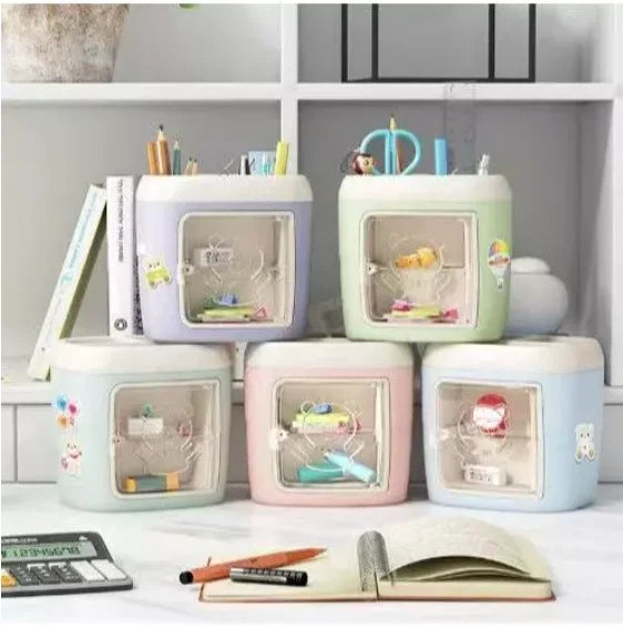Cute Bear Pencil Holder Pen Table Organizer Multipurpose Decoration Box-Neverdie Store