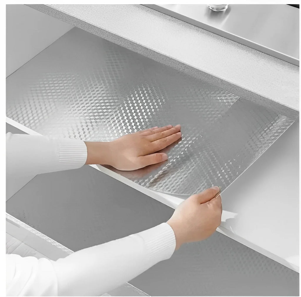 3D Aluminum Adhesive Waterproof Anti-Oil Wallpaper for Kitchen Cabinet and Stove Protector Bright-Neverdie Store