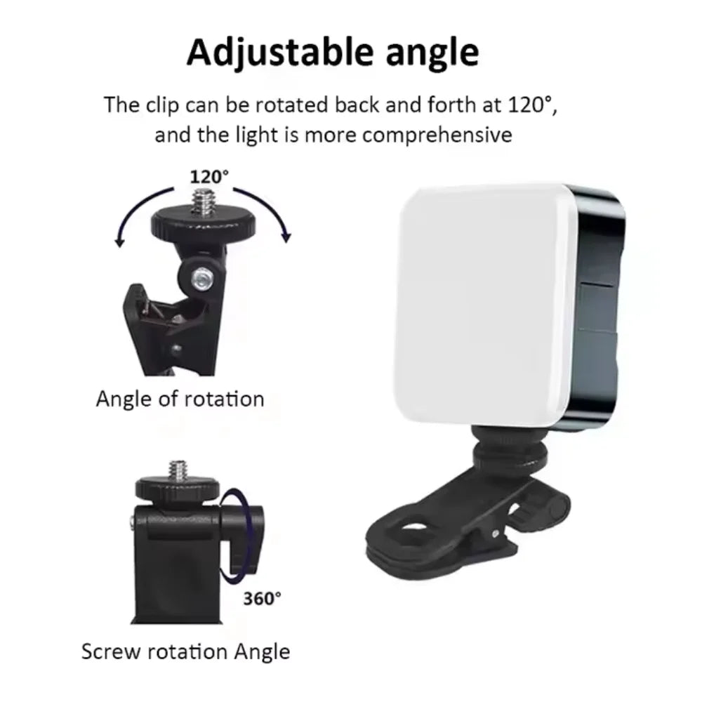 Portable LED Video Light for Cell Phone Camera with Fill Panel