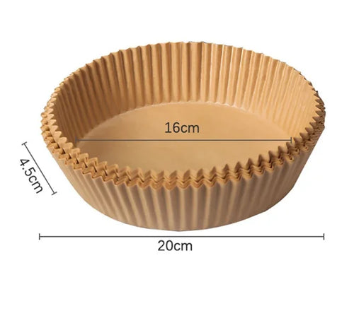 50 Units Non-stick Air Fryer Disposable Paper Round Mat For Baking