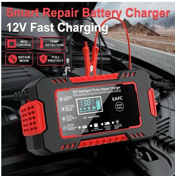 12V Smart Car Battery Charger with Digital Display Automatic Power Repair Puls - Neverdie Store