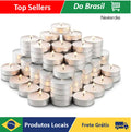 50 Paraffin Chaud Candles With Bracket Decorative Valentine's Day Floating Wedding Aluminum