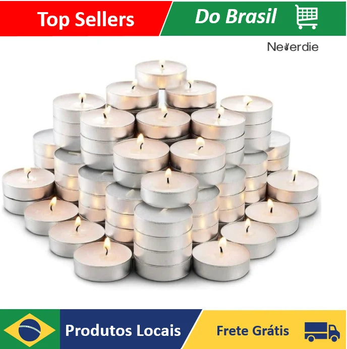 50 Paraffin Chaud Candles With Bracket Decorative Valentine's Day Floating Wedding Aluminum