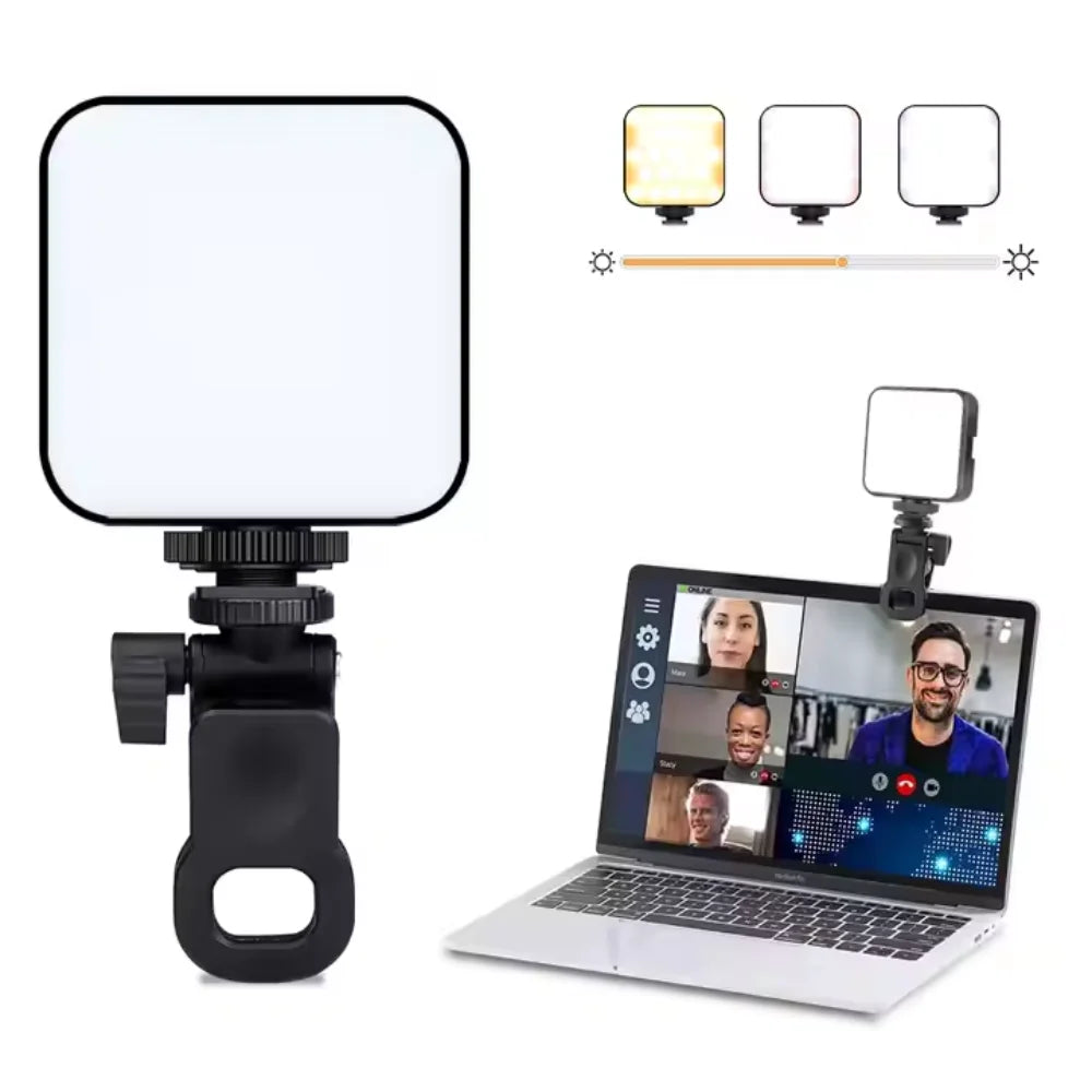 Portable LED Video Light for Cell Phone Camera with Fill Panel