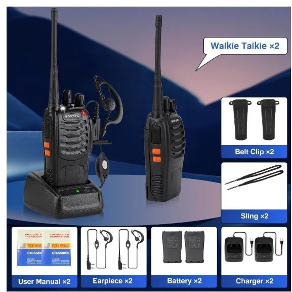 Kit 2 Radio Comunicator Walk Talk Baofeng 777s with 16 Channels 12Km Range 2 Two Pcs-Neverdie Store