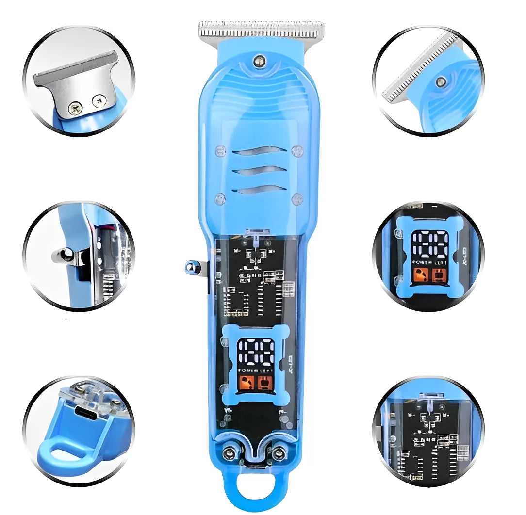 Professional Hair Cutting Machine Smart Lcd Electric Shaver Transparent Wireless-Neverdie Store