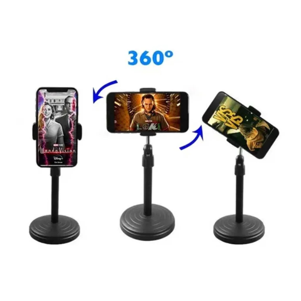 Suporte Tripe de Celular Com Base De Mesa Ajustavel Angulo 360º