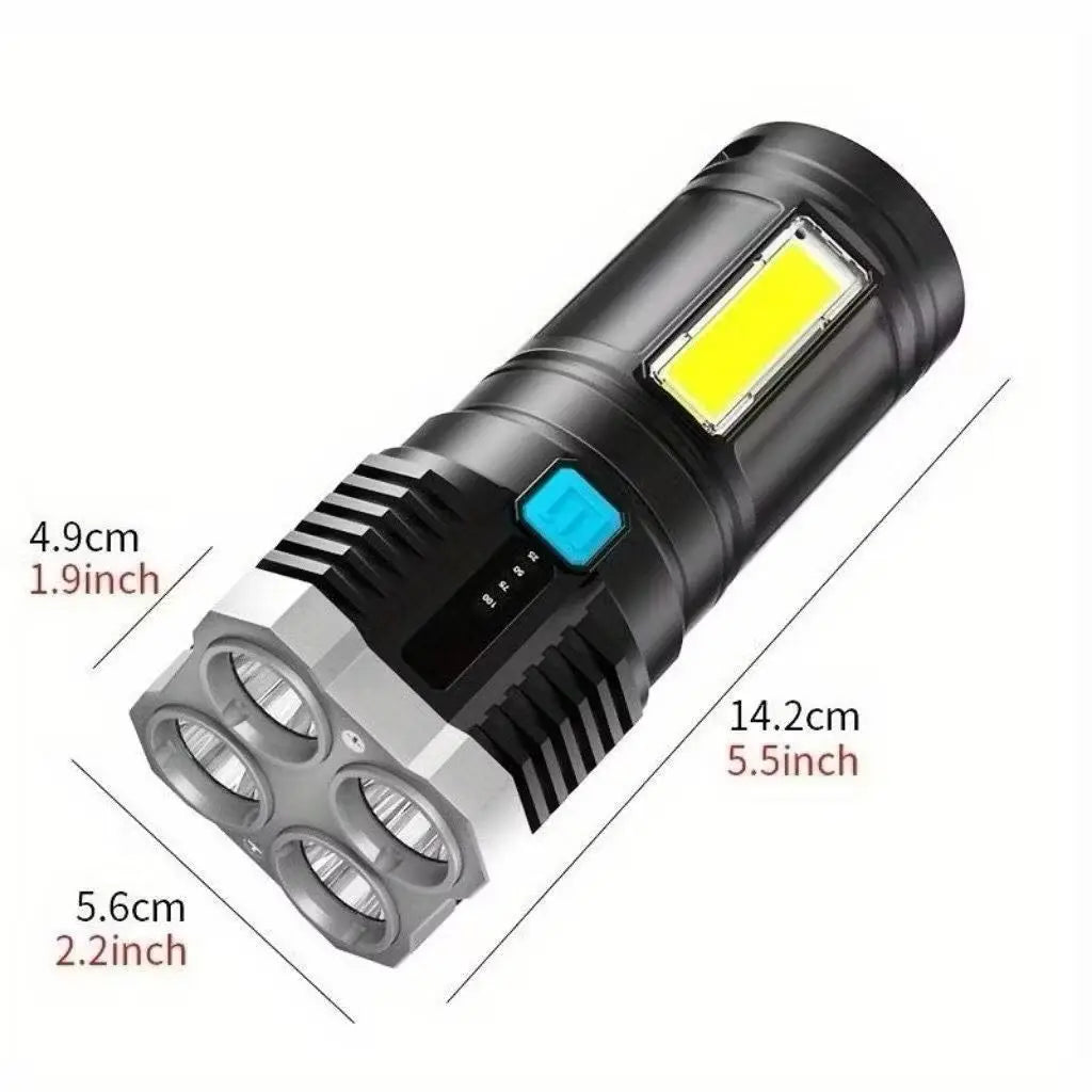 Lanterna Led Potente 1500m 4 Recarregável Usb Portátil Ultra Brilhante