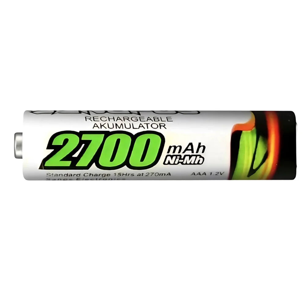4 Batteries AAA Rechargeable Battery 2700 Mah Durable Cartela
