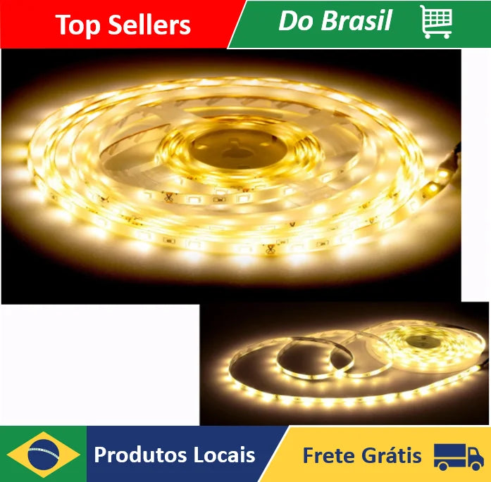Led Tape Roll 5m 3528 Warm White Double Sided Proof D'agua