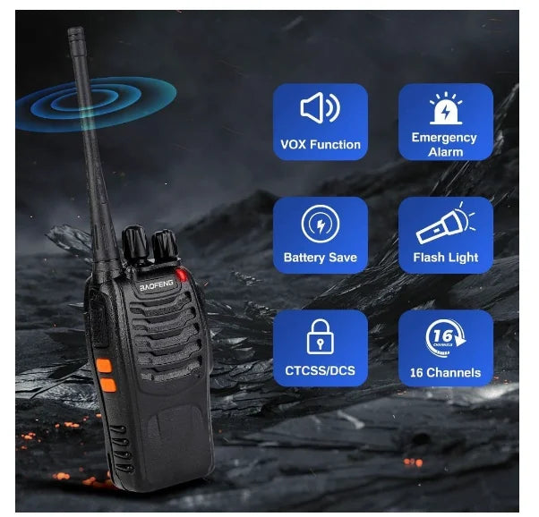 Kit 2 Radio Comunicator Walk Talk Baofeng 777s with 16 Channels 12Km Range 2 Two Pcs-Neverdie Store