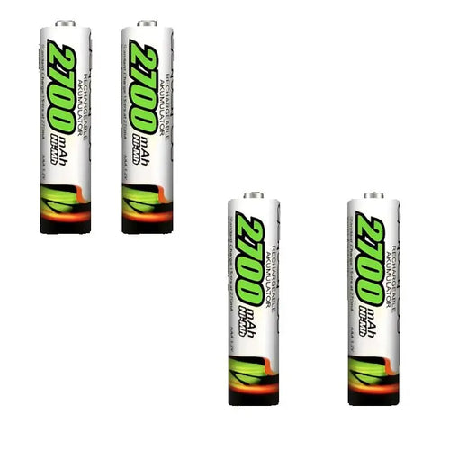 4 Batteries AAA Rechargeable Battery 2700 Mah Durable Cartela
