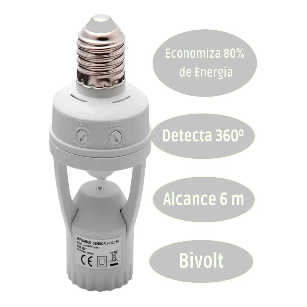 Presence Sensor With Photocell For Socket Lamp