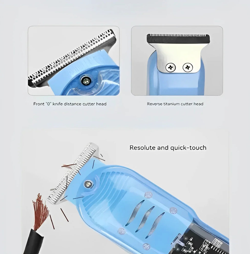 Professional Hair Cutting Machine Smart Lcd Electric Shaver Transparent Wireless-Neverdie Store