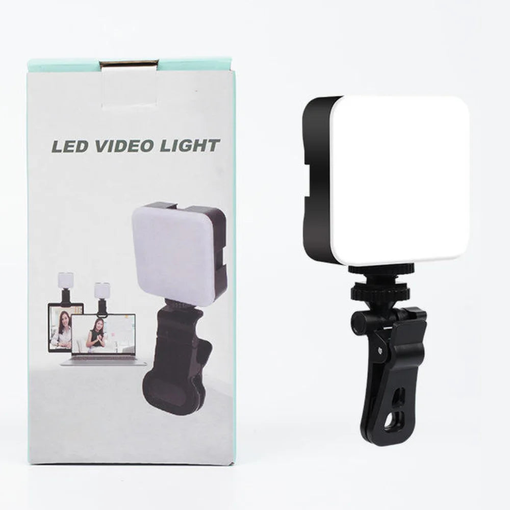 LED Selfie Light with White Shades | Clip for Mobile Phone and Notebook