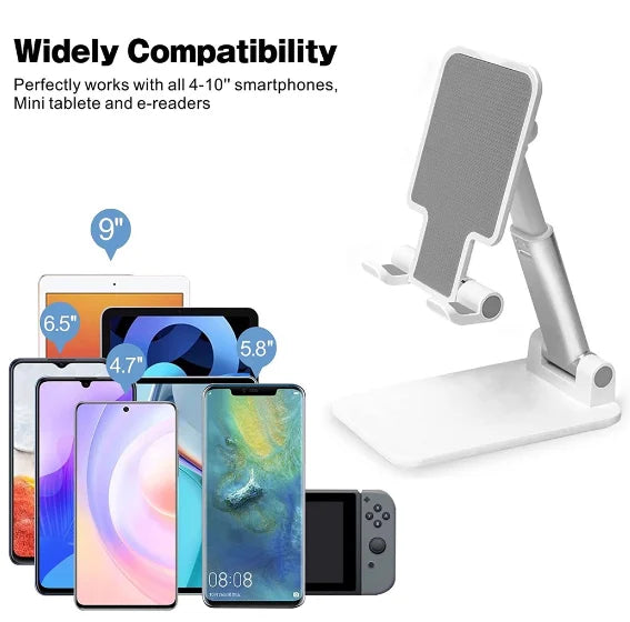 Suporte Para Celular e Tablet Dobrável Portátil Ajustável Apoio Mesa