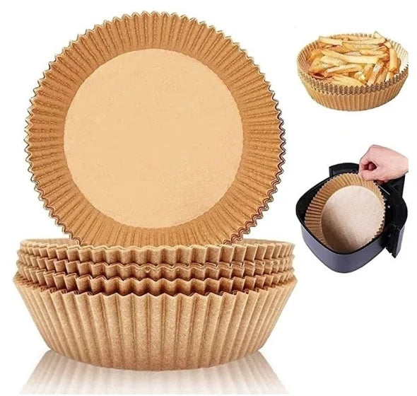 50 Units Non-stick Air Fryer Disposable Paper Round Mat For Baking