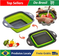 Square-Silicone Drainer Retractable Multipurpose Pasta Fruit Food