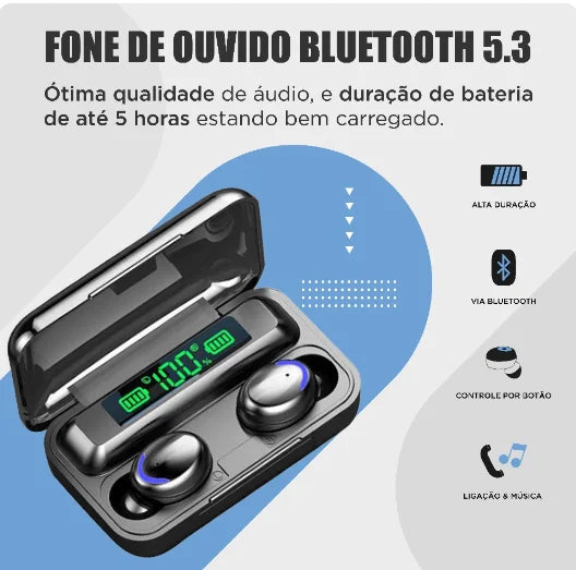 Bluetooth Headset Tws M10 F9 C/ Power Bank Digital Screen-Neverdie Store