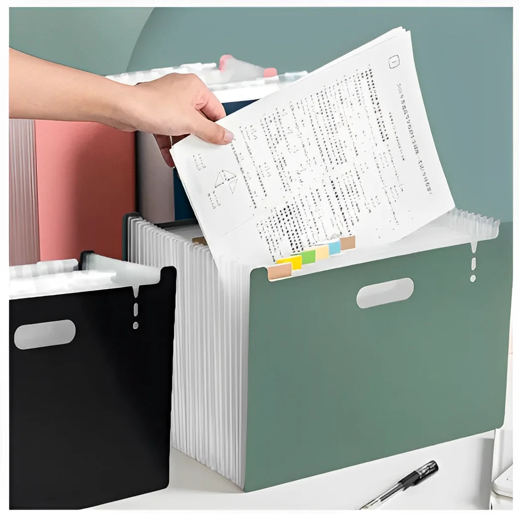 12 Partitions Folder Multi-Purpose Sanfonated Document Organizer-Neverdie Store
