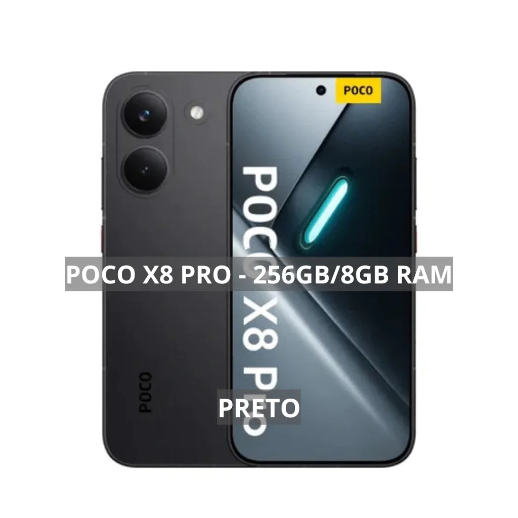 Poco X8 PRO 5G, 256/8GB, MediaTek Dimensity 8500-Ultra, Bateria 6500mAh,Versão Global ,Câmera 50MP