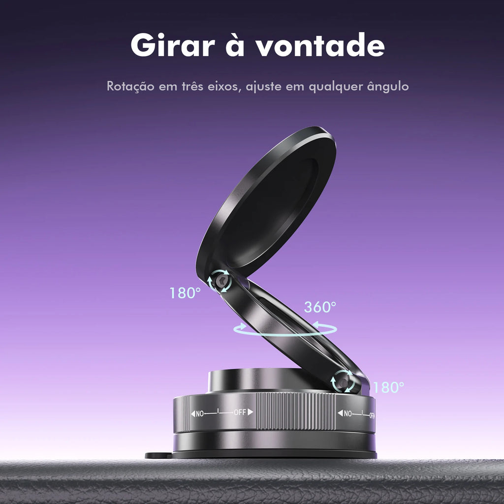 Magnetic Car Holder With Sink, Swivel 360 °, Compatible with iPhone 12-17 and Android, Brazil Coibeu