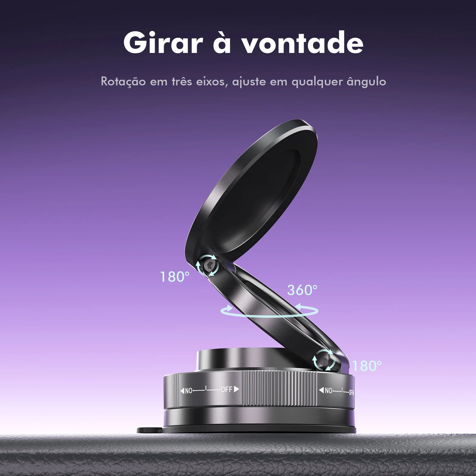 Magnetic Car Holder With Sink, Swivel 360 °, Compatible with iPhone 12-17 and Android, Brazil Coibeu