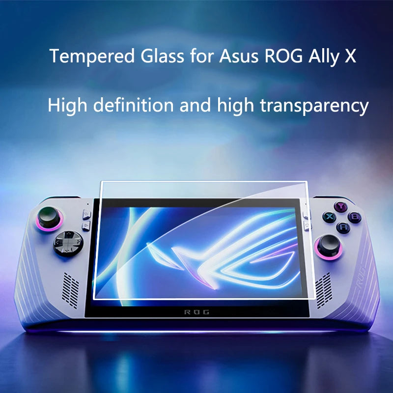 Protetor de tela de vidro temperado 9H para console de jogos ROG Ally X, película de vidro protetora HD anti-arranhões para ROG Ally X Gaming