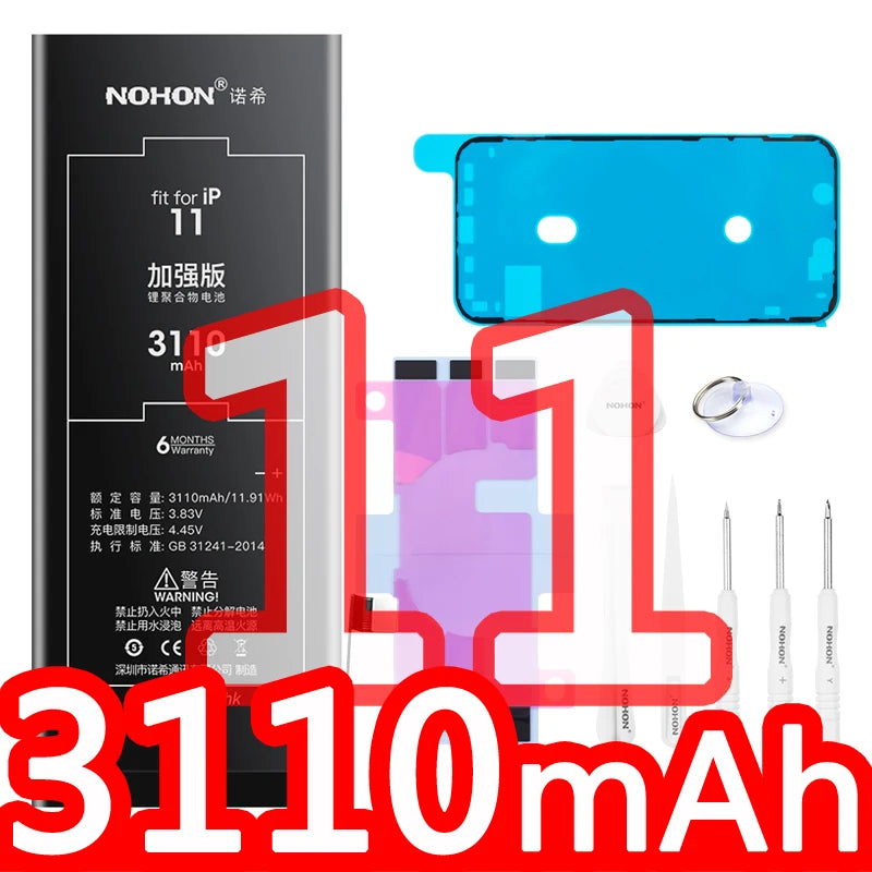 NOHON Battery For Apple iPhone SE 2016 2020 11 Pro 12 Mini 13 14 8 Plus 7 6S 6 X XR XS MAX Lithium Polymer Replacement Batteries