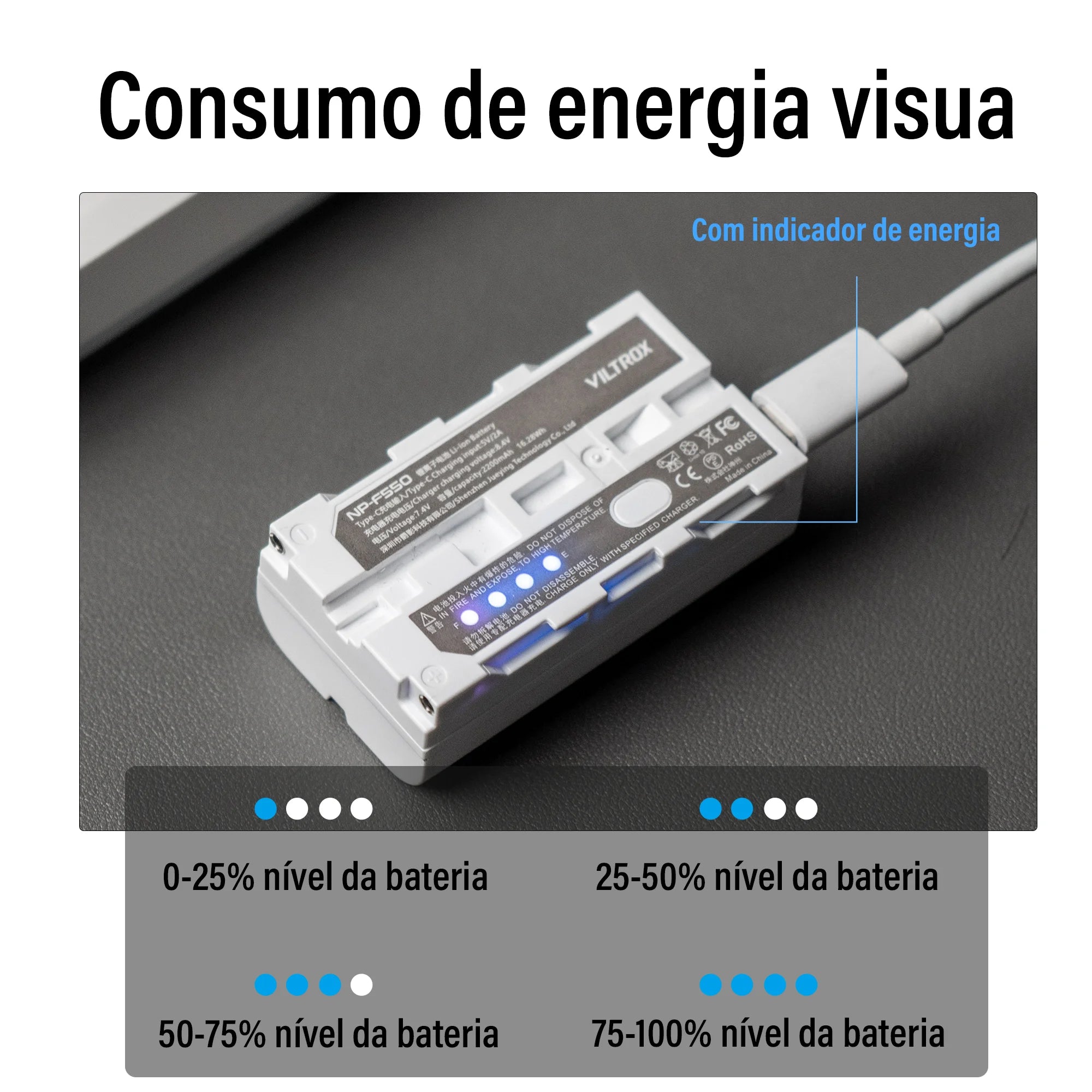 Viltrox F550 F750 F970 USB-C Battery USB-C Fast Charging Rechargeable Lithium-Ion for Sony Camera Monitor LED Light Video Light