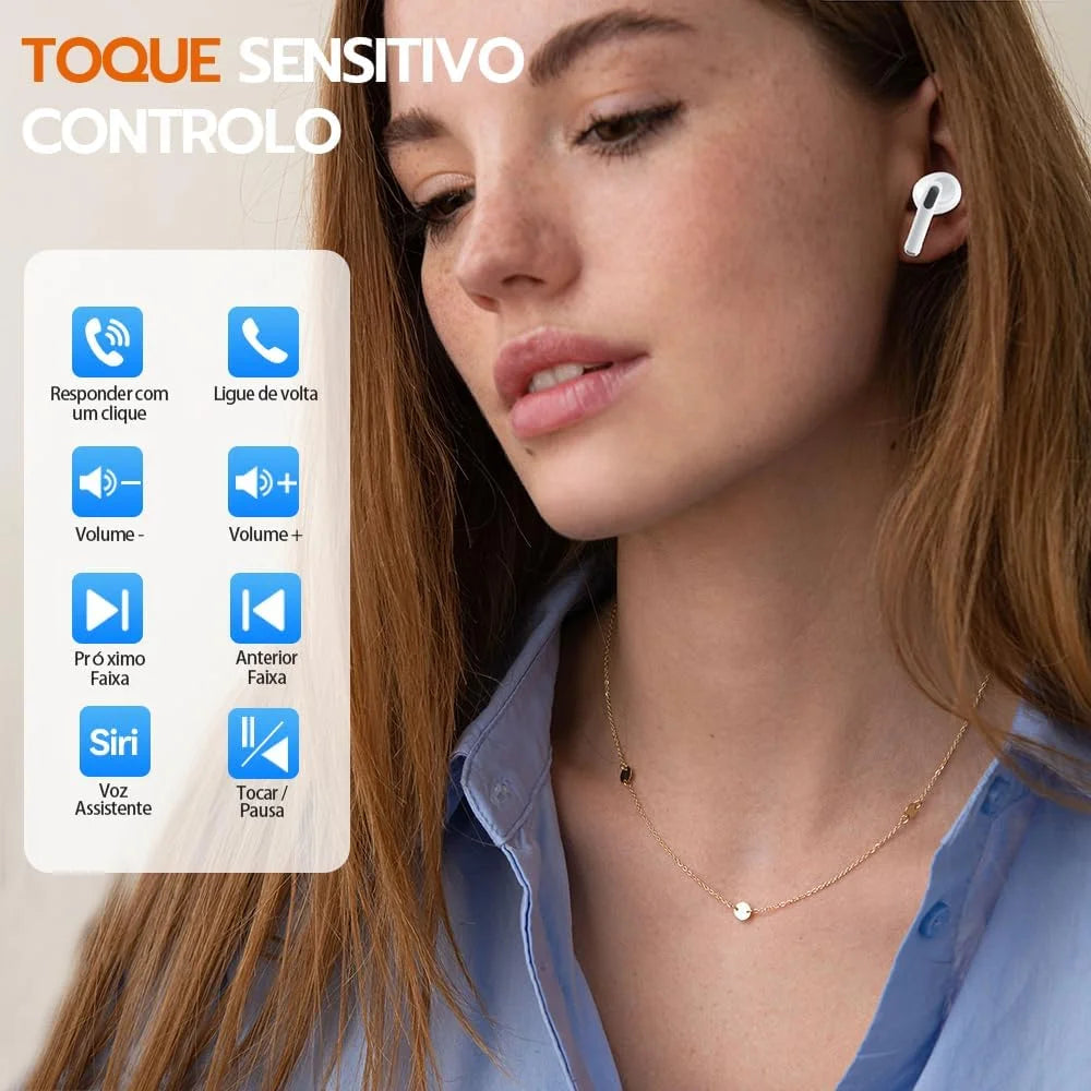 Fone de Ouvido Bluetooth 5.3, Sem Fio Bluetooth À Prova D'água HiFi Com Cancelamento De Ruído, IPX6 à Prova D'água e Leve