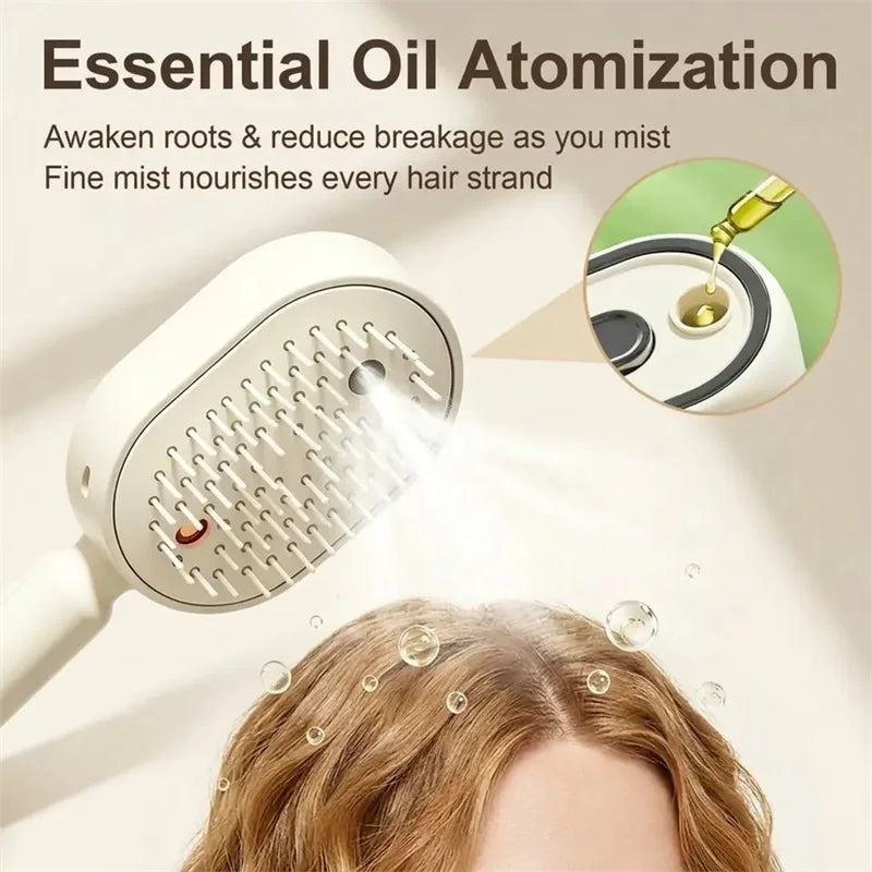 New Wet Electrics Hairbrush with Water Spray Rechargeable Steams Hair Straightener USB-C Charging for Both Long & Short Hairs
