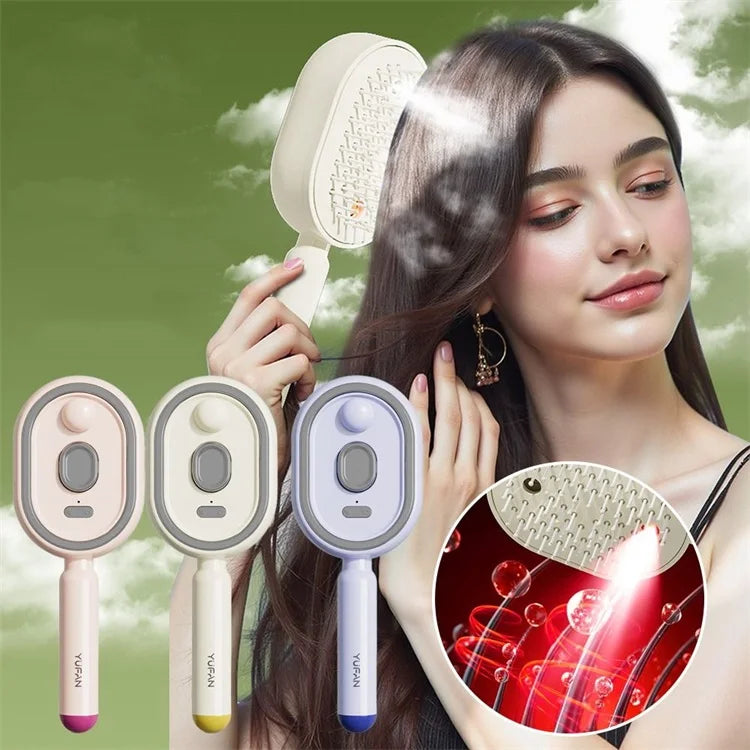 New Wet Electrics Hairbrush with Water Spray Rechargeable Steams Hair Straightener USB-C Charging for Both Long & Short Hairs