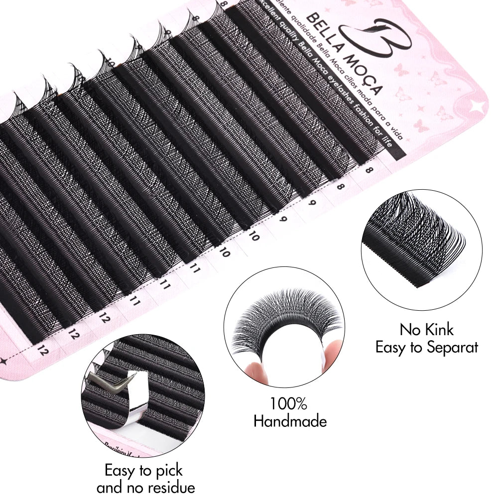 Bella moça 10PCS Fox Lashes M/L+ YY/3D/4D/5D/6D W Lashes 814MIX 0.07 Eyelashes Fan for Cilia Shipping from Brazil