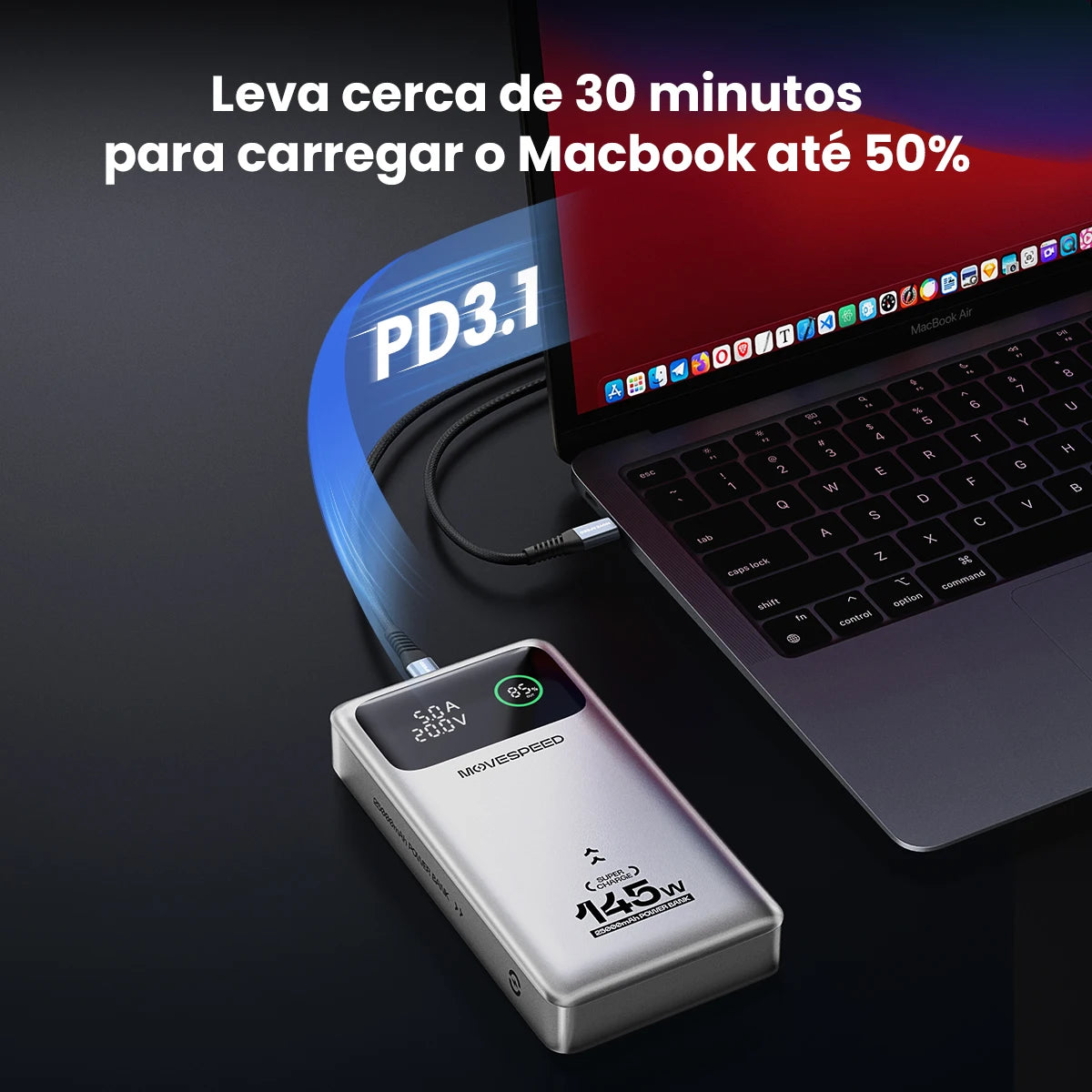 MOVESPEED M25Pro 140W Power Bank 25000mAh PD3.1 Fast Charge Portable External Battery 100W Powerbank for MacBook Notebook Laptop
