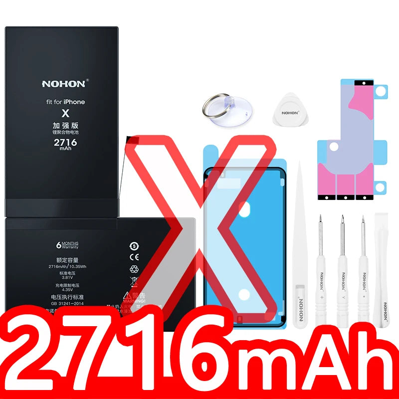 NOHON Battery For Apple iPhone SE 2016 2020 11 Pro 12 Mini 13 14 8 Plus 7 6S 6 X XR XS MAX Lithium Polymer Replacement Batteries