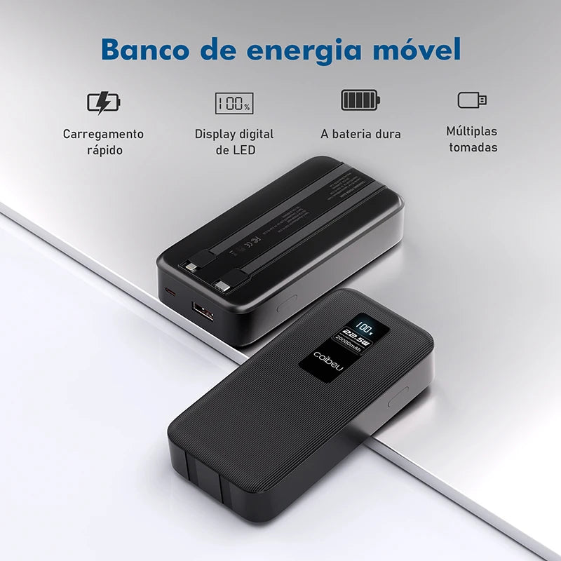 10000 and 20000 mAh, Portable Power Bank, Rechargeable Batteries, Portable Powerbank, Come with TYPE-C, USB, Digital Display