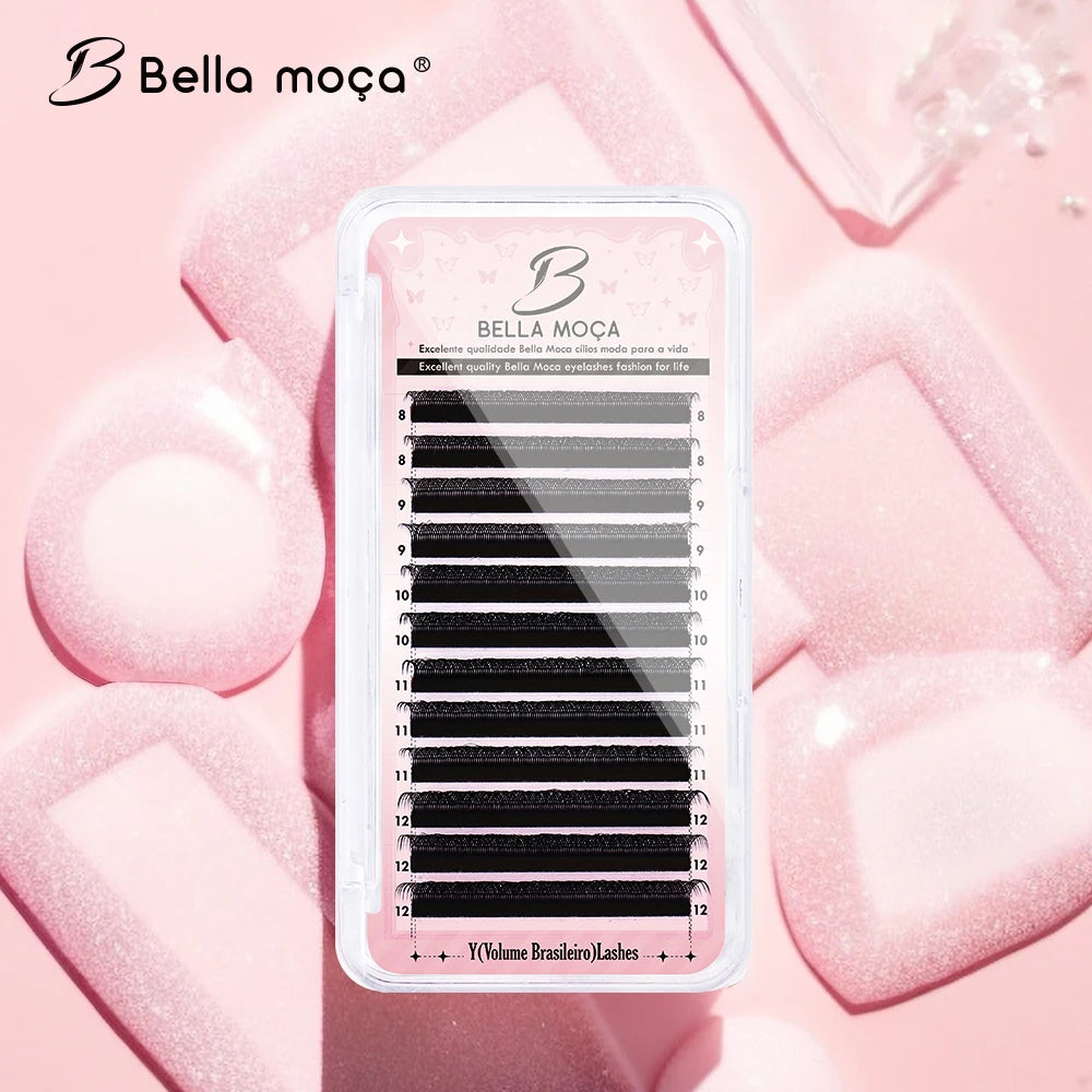 Bella moça 10PCS Fox Lashes M/L+ YY/3D/4D/5D/6D W Lashes 814MIX 0.07 Eyelashes Fan for Cilia Shipping from Brazil