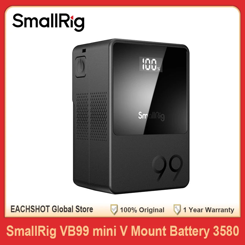 SMALLRIG VB99 V Mount Battery 99Wh 6800mAh Power Bank with OLED Screen for Camera Camcorder Monitor Video Light Phone