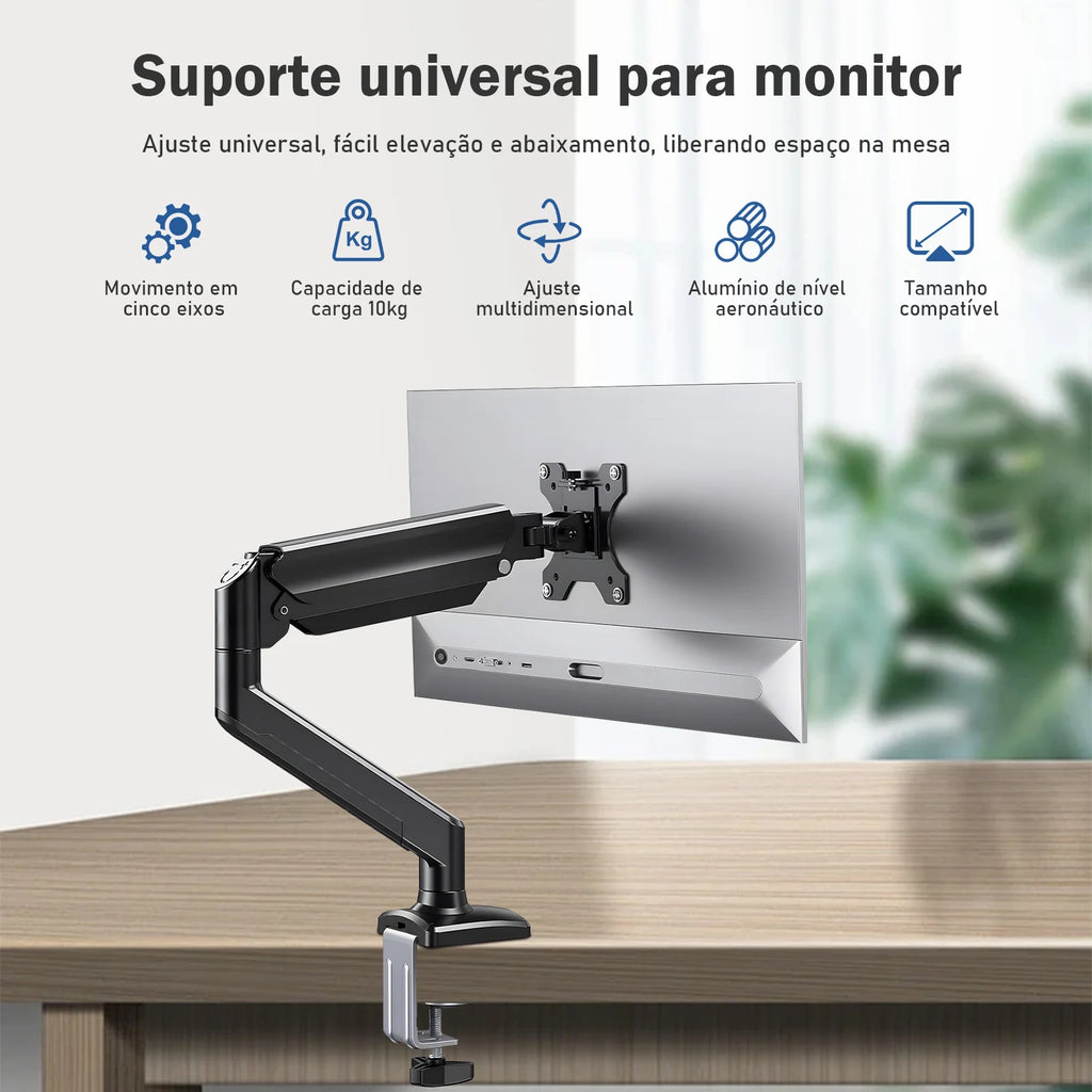 Articulated monitor arm, TV mount, desktop full-motion monitor holder, mechanical spring arm, aluminum monitor stand