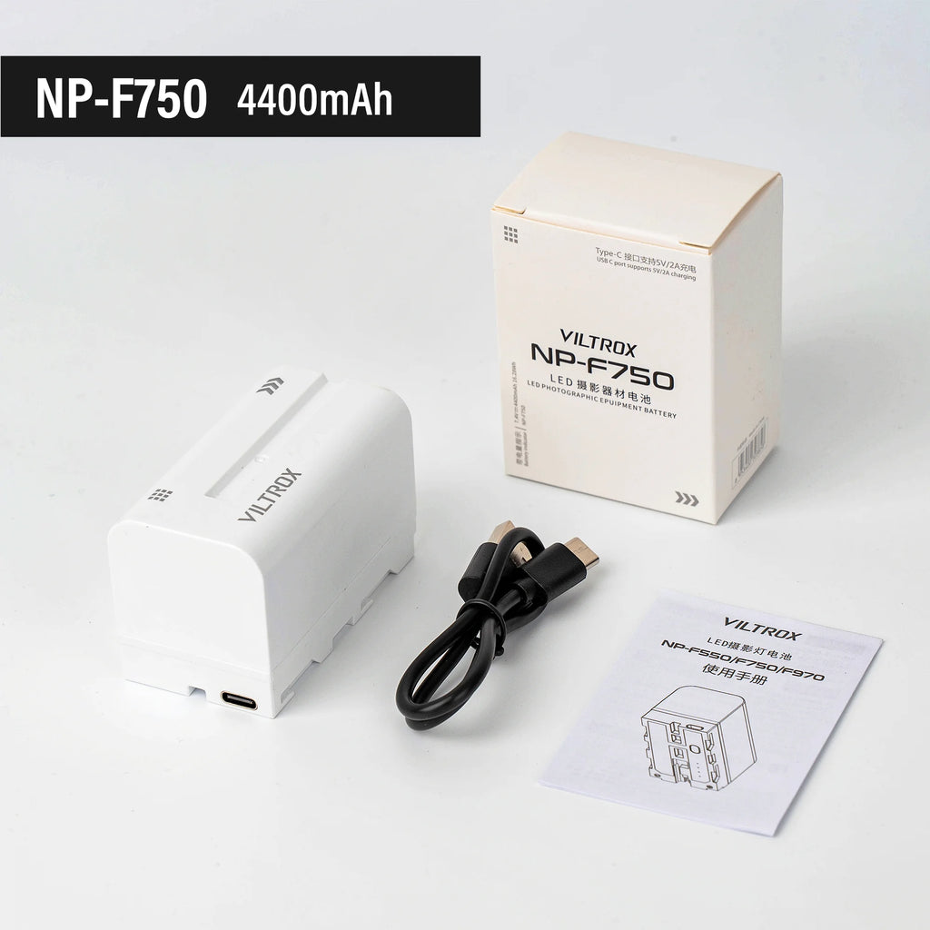 Viltrox F550 F750 F970 USB-C Battery USB-C Fast Charging Rechargeable Lithium-Ion for Sony Camera Monitor LED Light Video Light