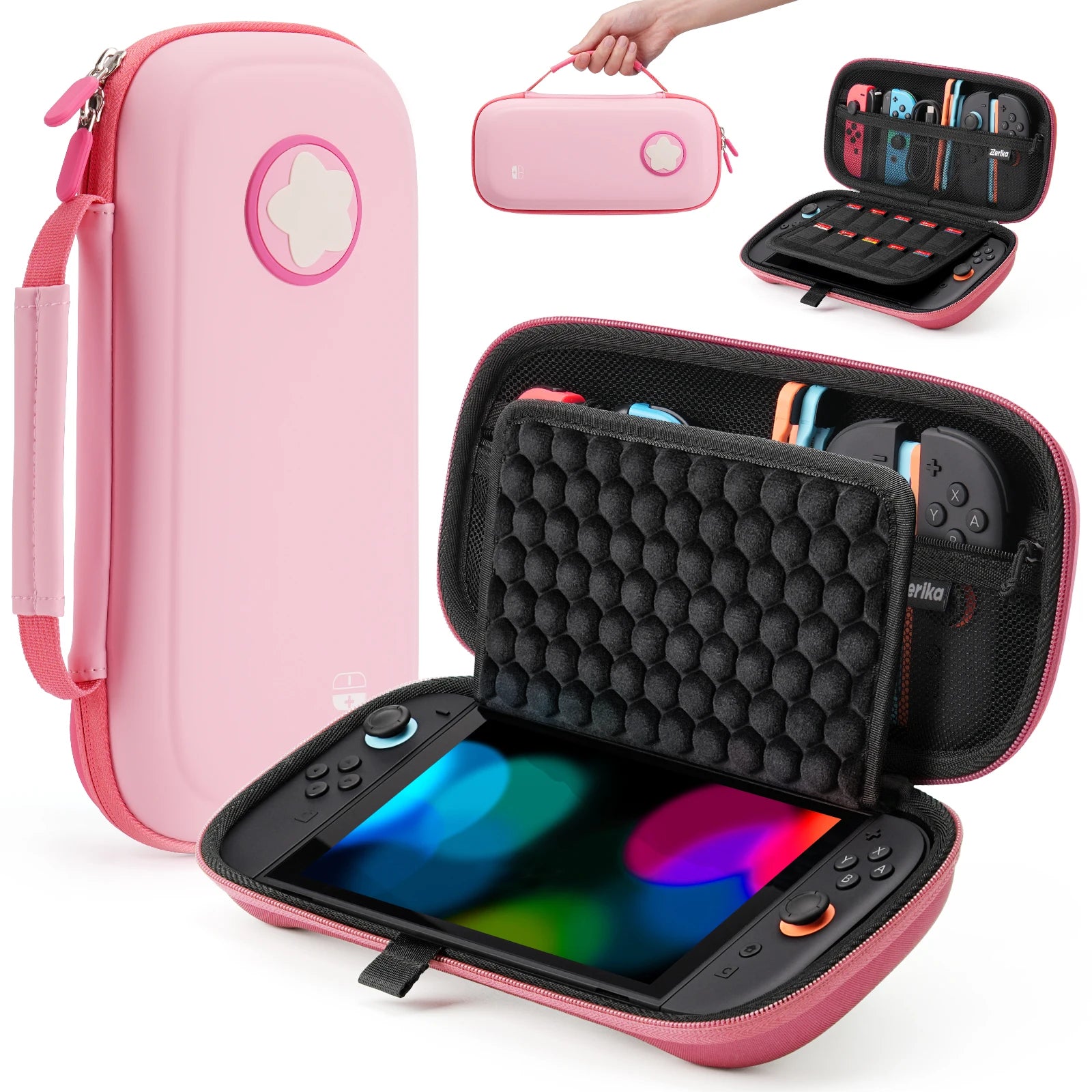 Travel Carrying Case For Nintendo Switch 2 & Switch OLED, Anti-Scratch Waterproof Protective Storage Bag with 10 Games Card slot