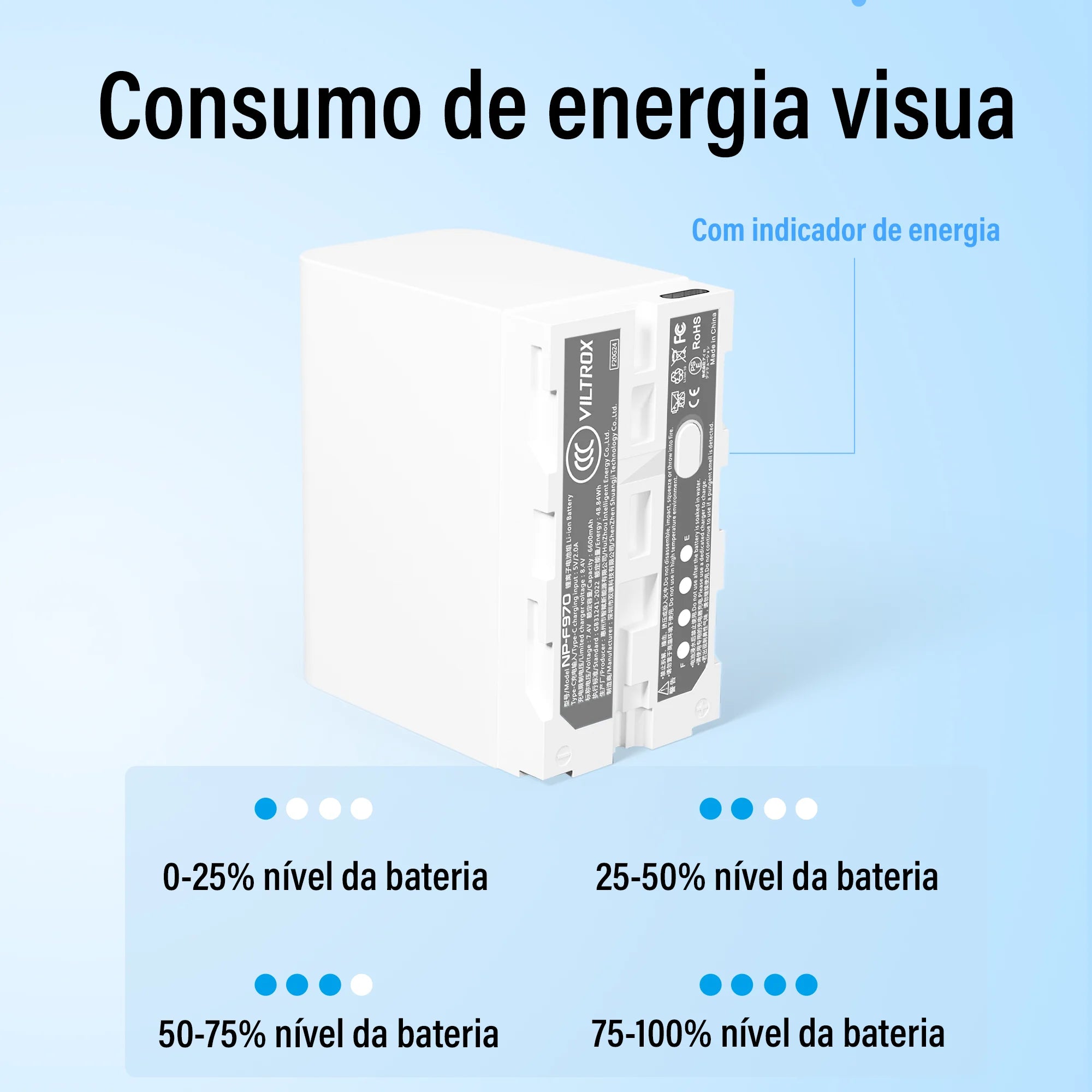 Viltrox F550 F750 F970 USB-C Battery USB-C Fast Charging Rechargeable Lithium-Ion for Sony Camera Monitor LED Light Video Light