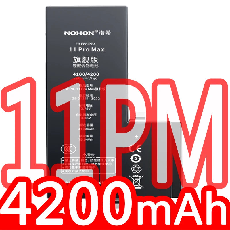 NOHON Battery For Apple iPhone SE 2016 2020 11 Pro 12 Mini 13 14 8 Plus 7 6S 6 X XR XS MAX Lithium Polymer Replacement Batteries