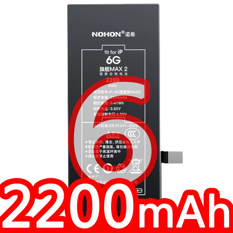 NOHON Battery For Apple iPhone SE 2016 2020 11 Pro 12 Mini 13 14 8 Plus 7 6S 6 X XR XS MAX Lithium Polymer Replacement Batteries