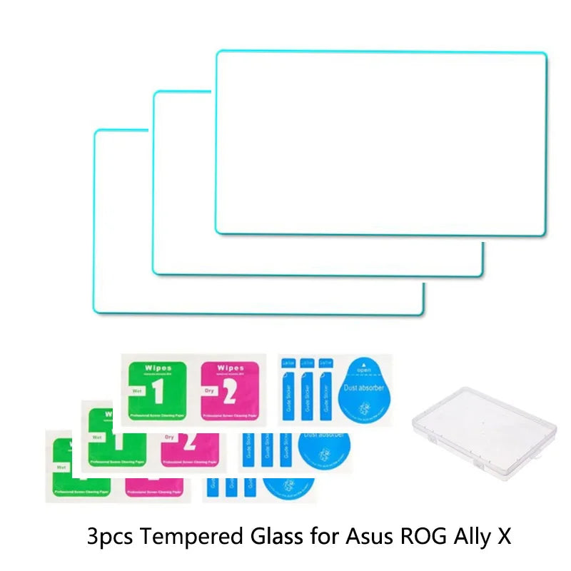 Protetor de tela de vidro temperado 9H para console de jogos ROG Ally X, película de vidro protetora HD anti-arranhões para ROG Ally X Gaming
