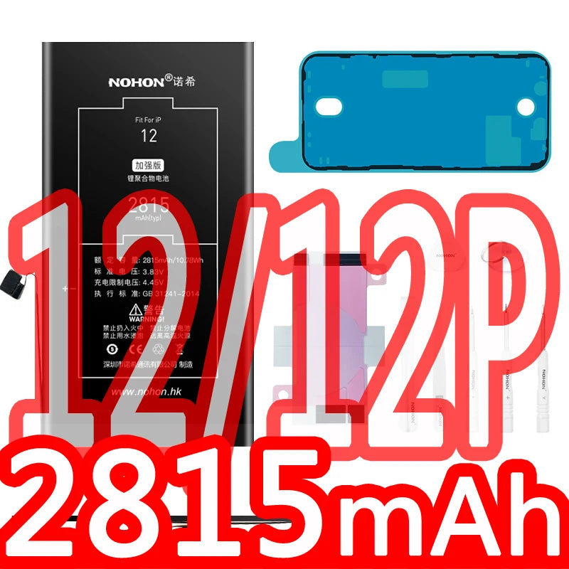 NOHON Battery For Apple iPhone SE 2016 2020 11 Pro 12 Mini 13 14 8 Plus 7 6S 6 X XR XS MAX Lithium Polymer Replacement Batteries