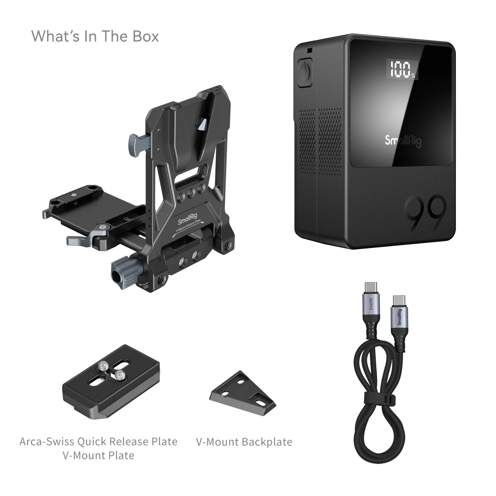 SMALLRIG VB99 V Mount Battery 99Wh 6800mAh Power Bank with OLED Screen for Camera Camcorder Monitor Video Light Phone